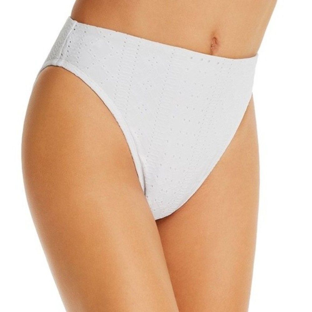 Beth Richards Women's Heather White Eyelet Bikini Bottoms Size Large New